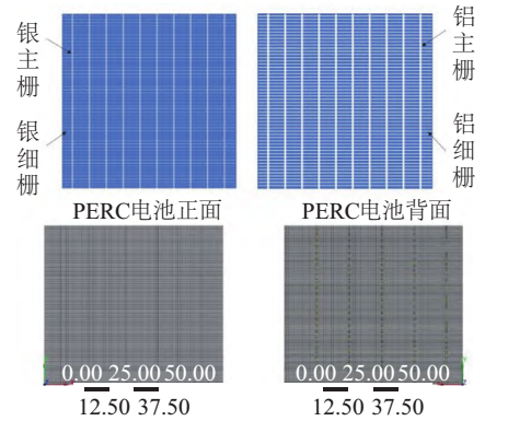 电池栅线结构及网格示意图