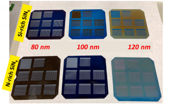不同膜厚条件下富硅与富氮SiNx图形化效果对比